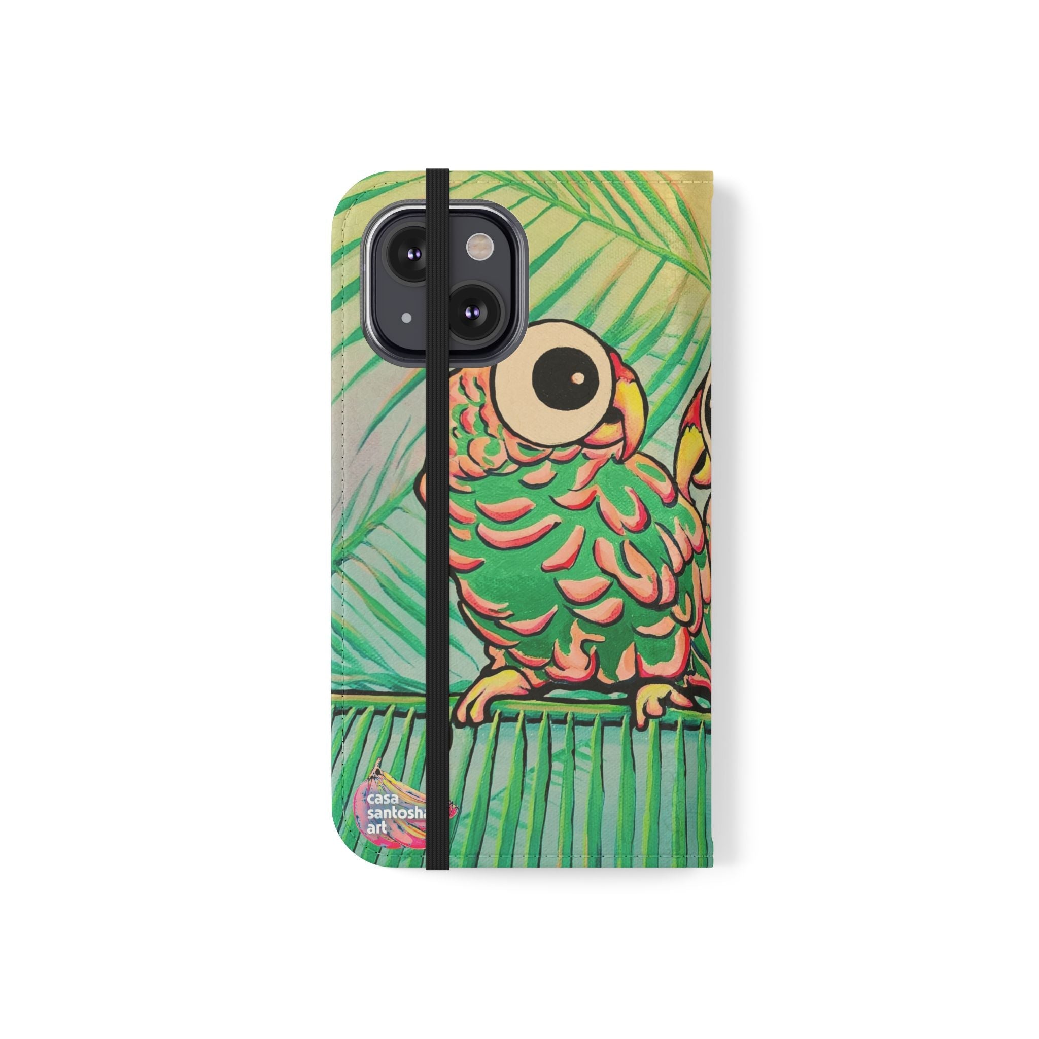 Chatty Cyclops Parrots Flip Phone Case – Wallet Cover with Card Slots