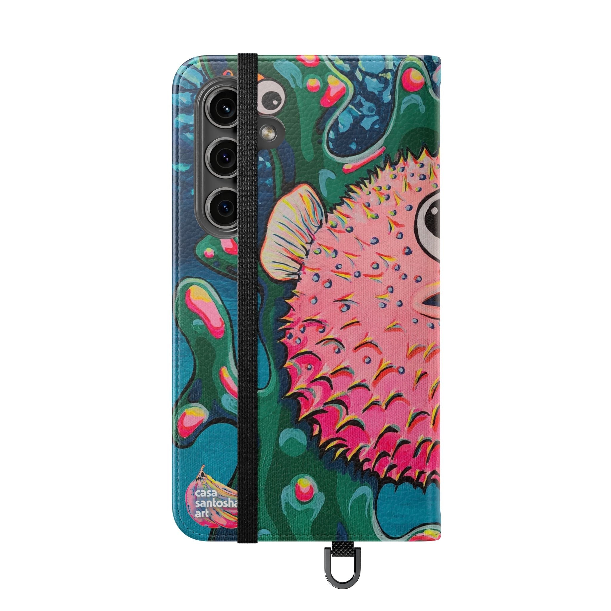 Cyclops Pufferfish Flip Phone Case – Wallet Cover with Card Slots