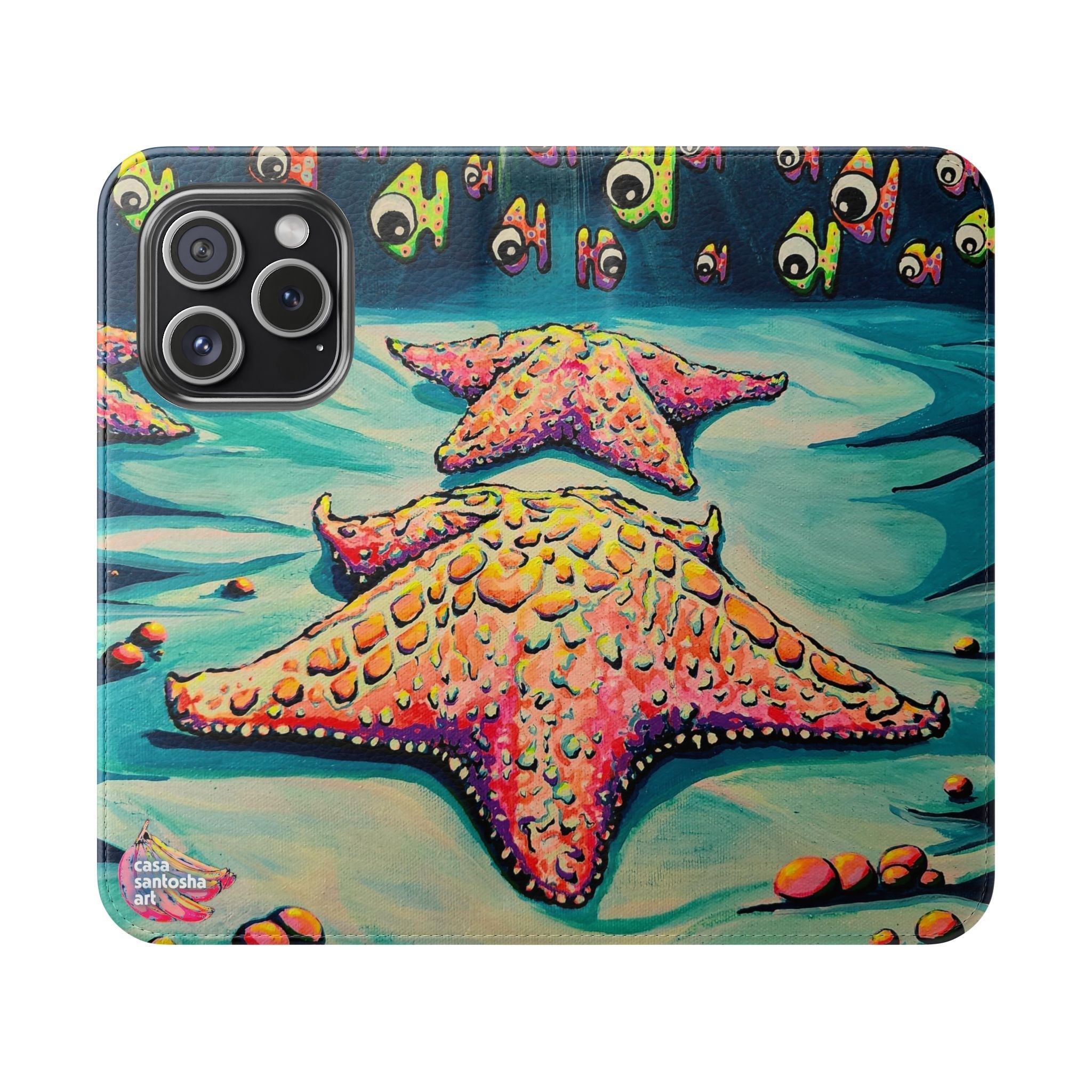 Cyclops Starfish Flip Phone Case – Wallet Cover with Card Slots
