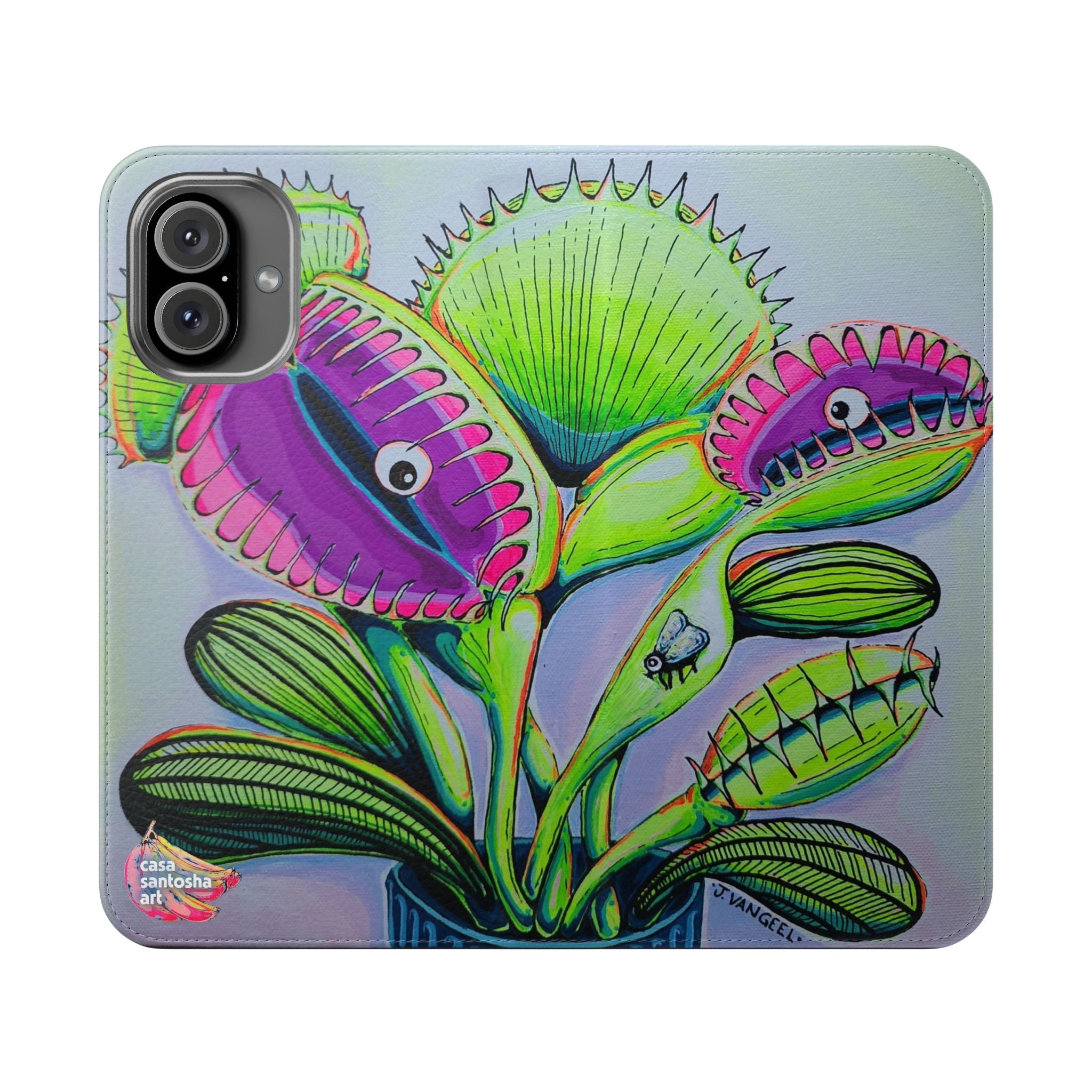 Cyclops Venus Fly Trap Flip Phone Case – Wallet Cover with Card Slots