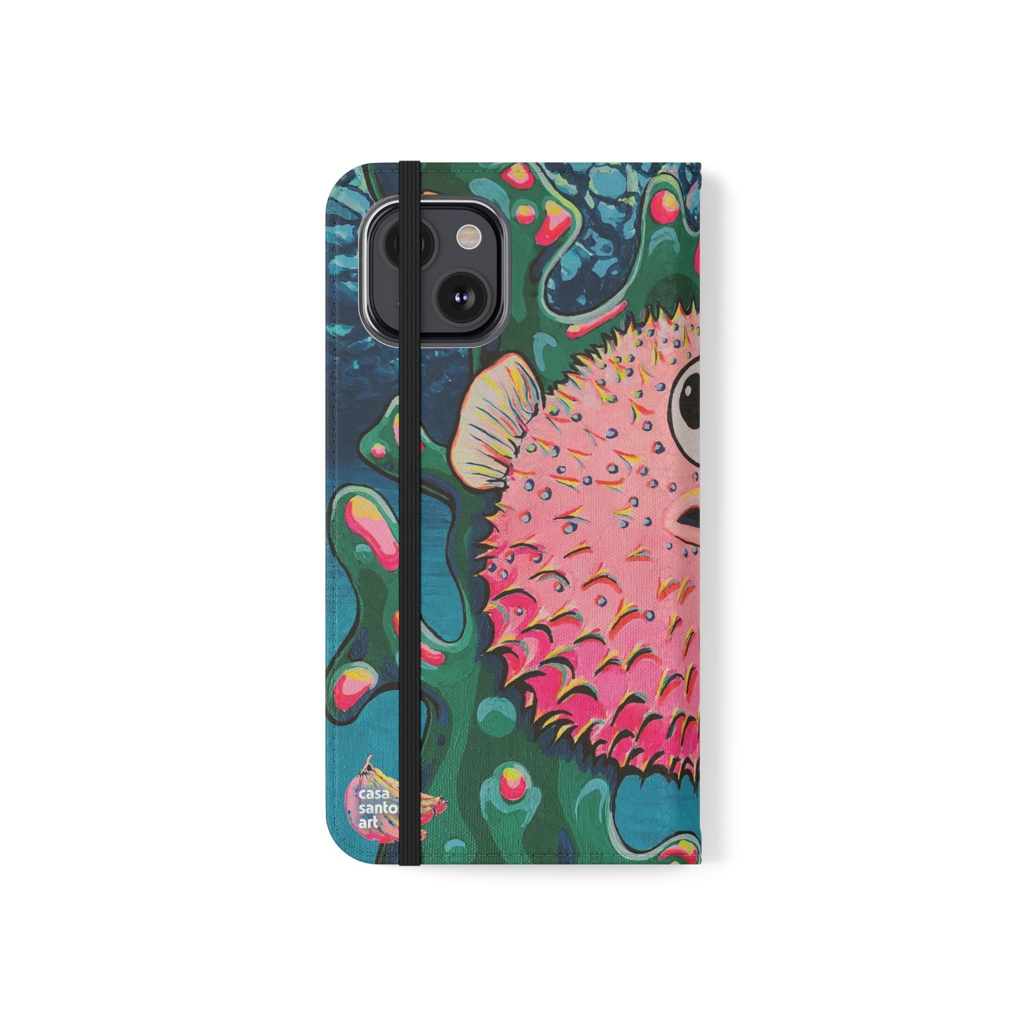 Cyclops Pufferfish Flip Phone Case – Wallet Cover with Card Slots