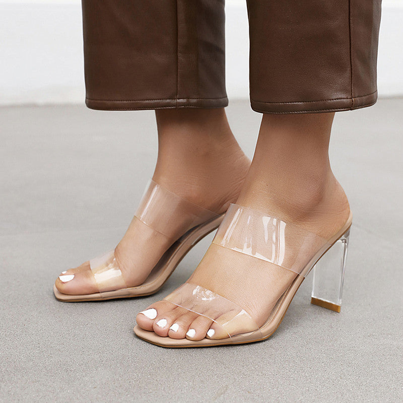 Transparent Crystal High Heel Sandals