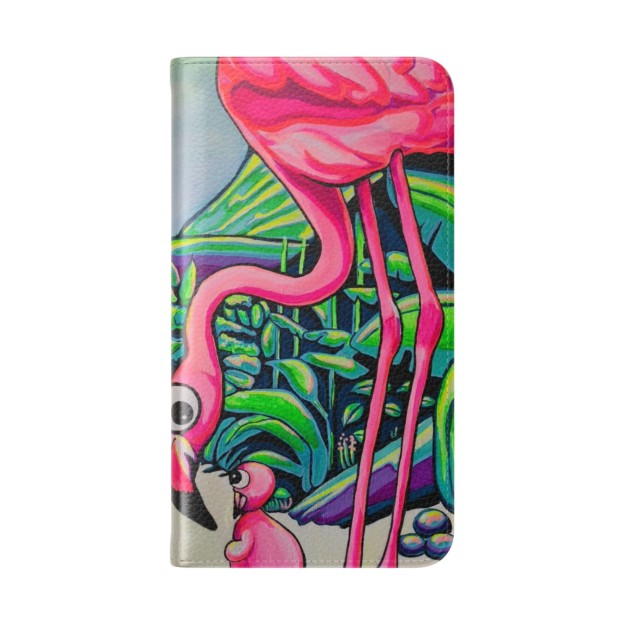 Cyclops Flamingo Family Flip Phone Case – Wallet Cover with Card Slots
