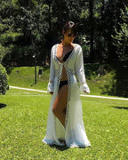 Lace Trim Cardigan Bikini Cover-up