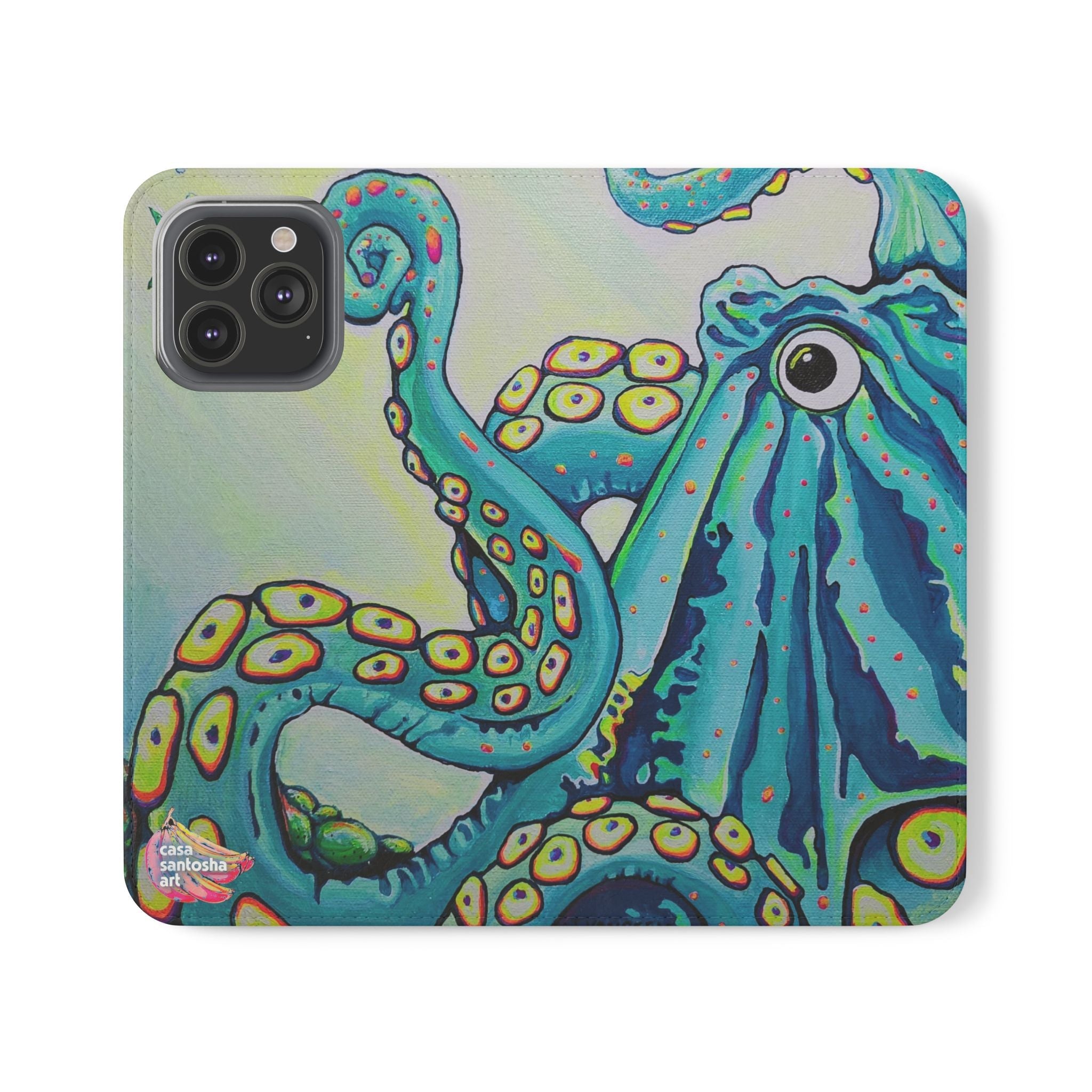 Cyclops Octopus Flip Phone Case – Wallet Cover with Card Slots