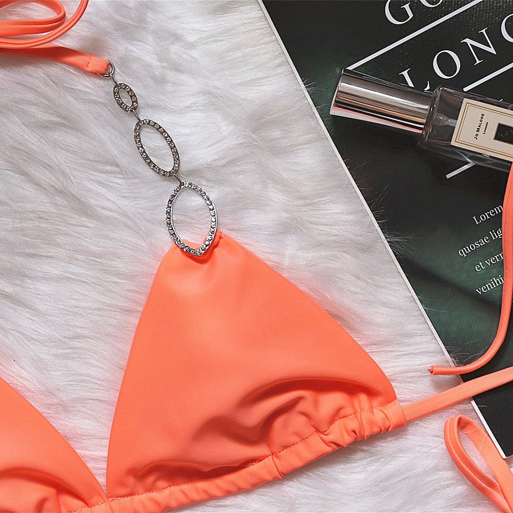 Metal Accessories Sparkle Links Bikini Swimsuit