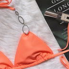 Metal Accessories Sparkle Links Bikini Swimsuit