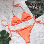 Metal Accessories Sparkle Links Bikini Swimsuit