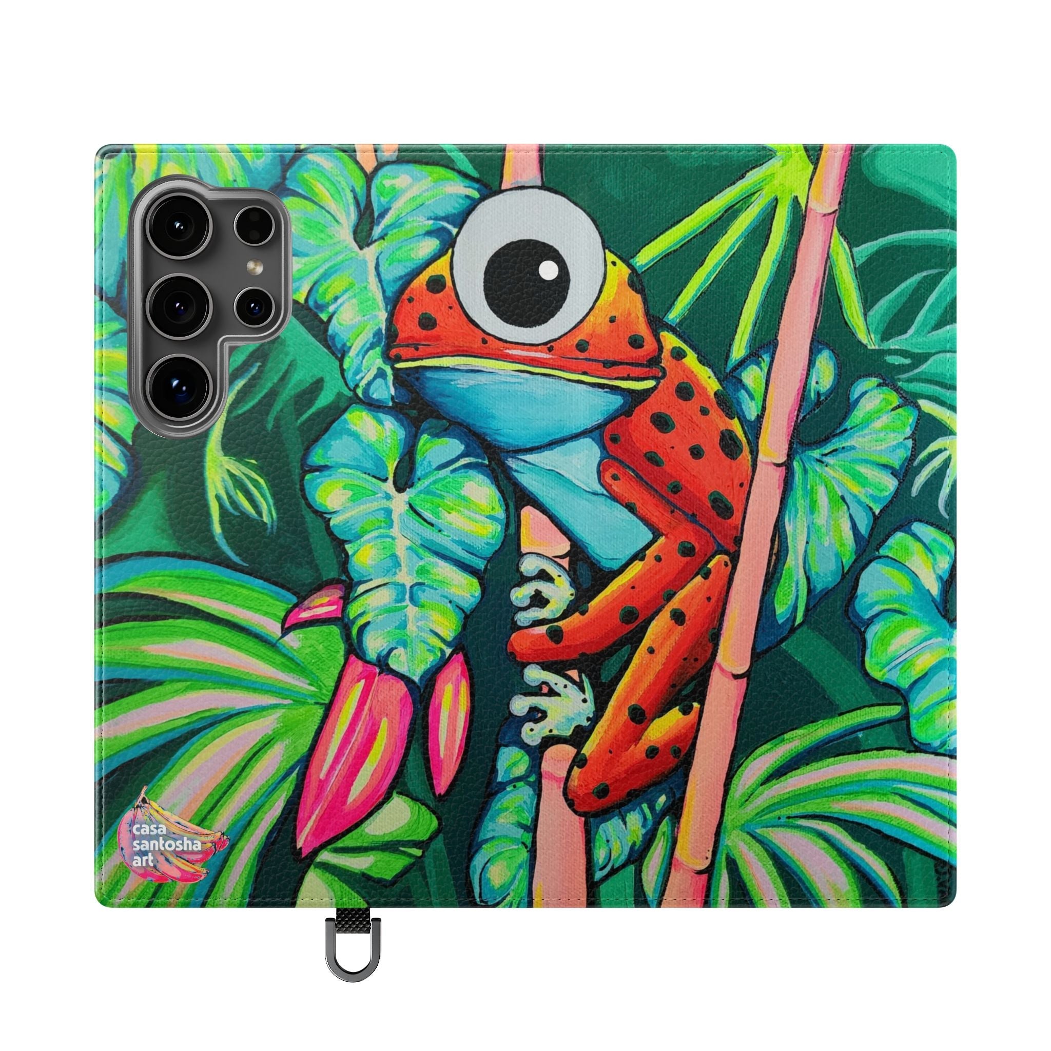 Cyclops Red Frog Flip Phone Case – Wallet Cover with Card Slots