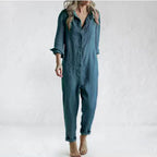 Classic Long Sleeve Jumpsuit with Pockets