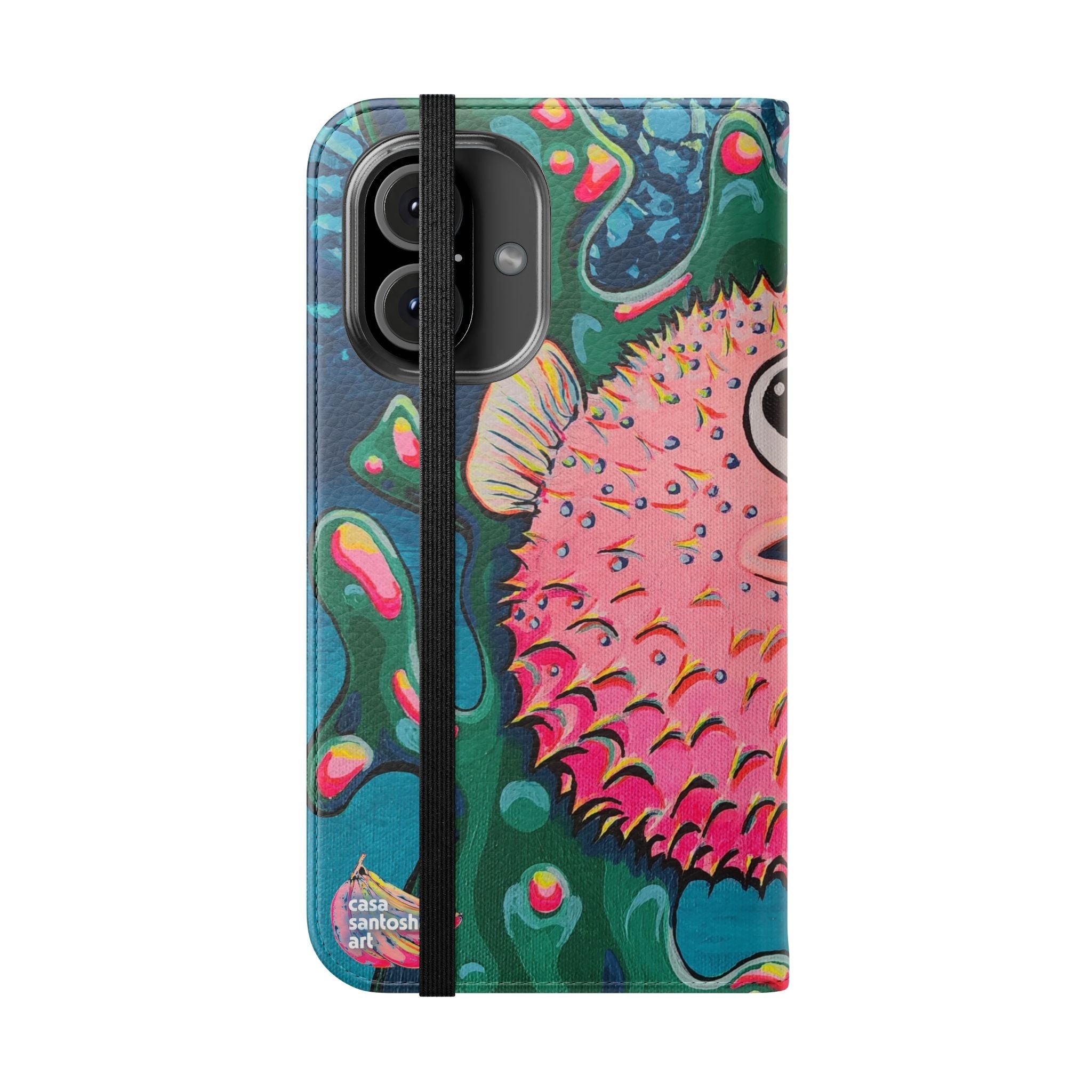 Cyclops Pufferfish Flip Phone Case – Wallet Cover with Card Slots