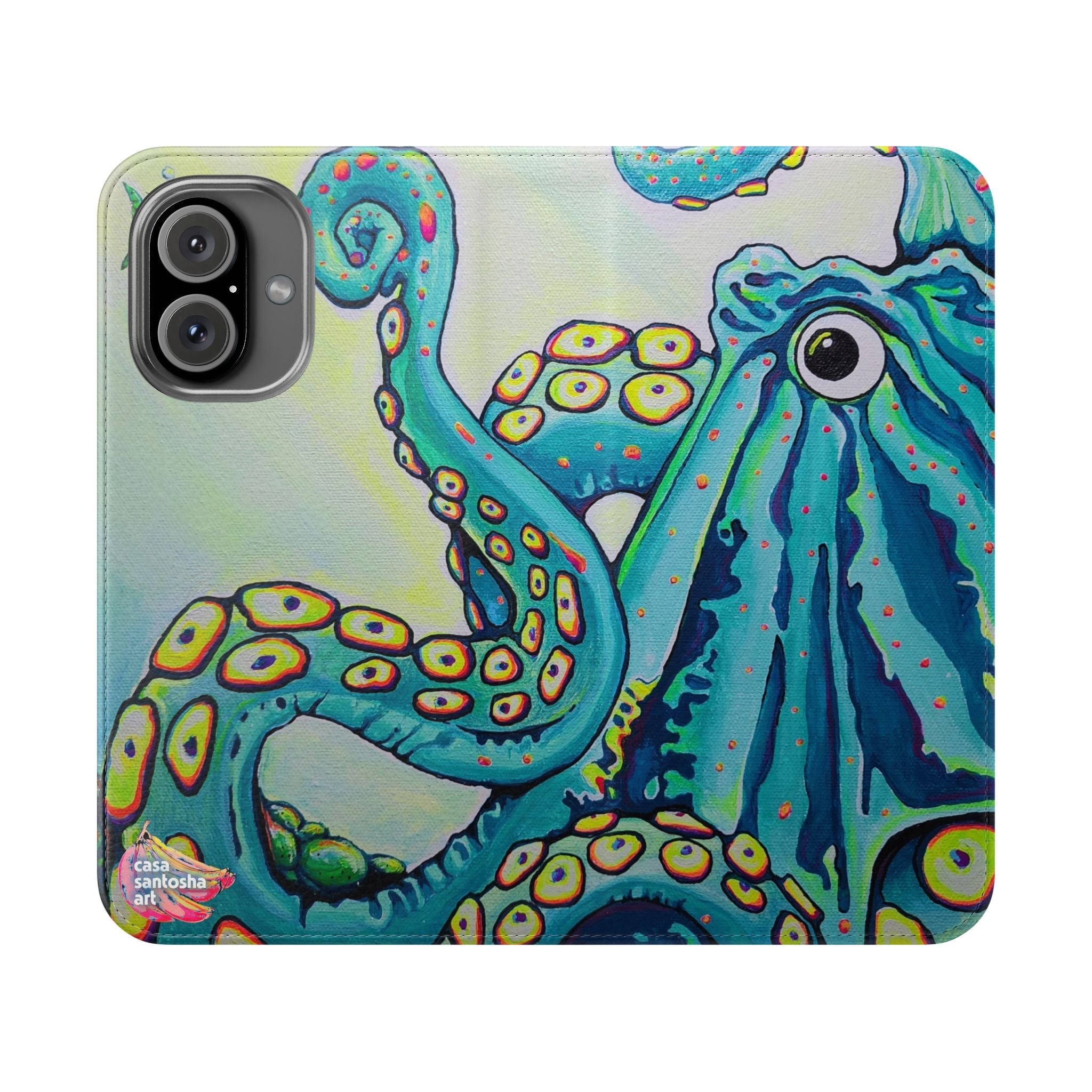 Cyclops Octopus Flip Phone Case – Wallet Cover with Card Slots