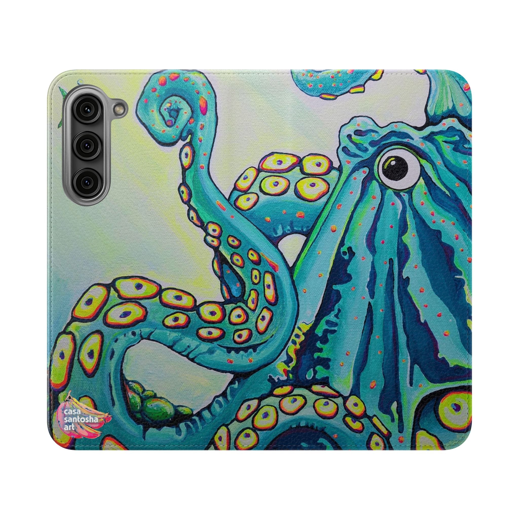 Cyclops Octopus Flip Phone Case – Wallet Cover with Card Slots