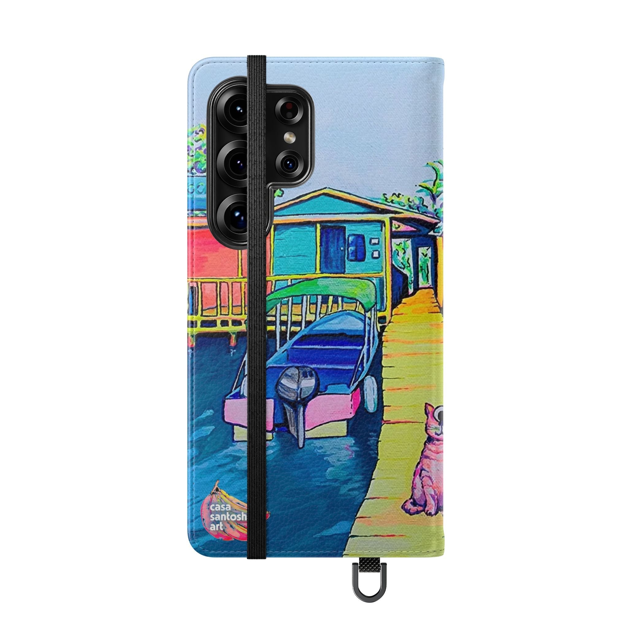 Cyclops Cat and Dog in Bocas Flip Phone Case – Wallet Cover with Card Slots