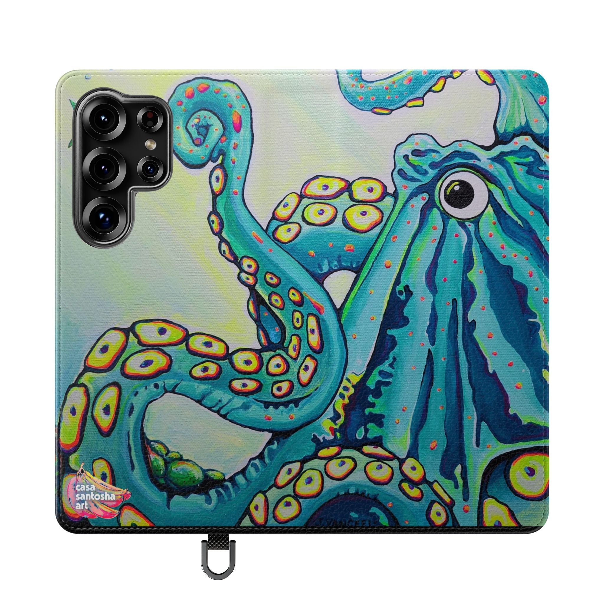 Cyclops Octopus Flip Phone Case – Wallet Cover with Card Slots