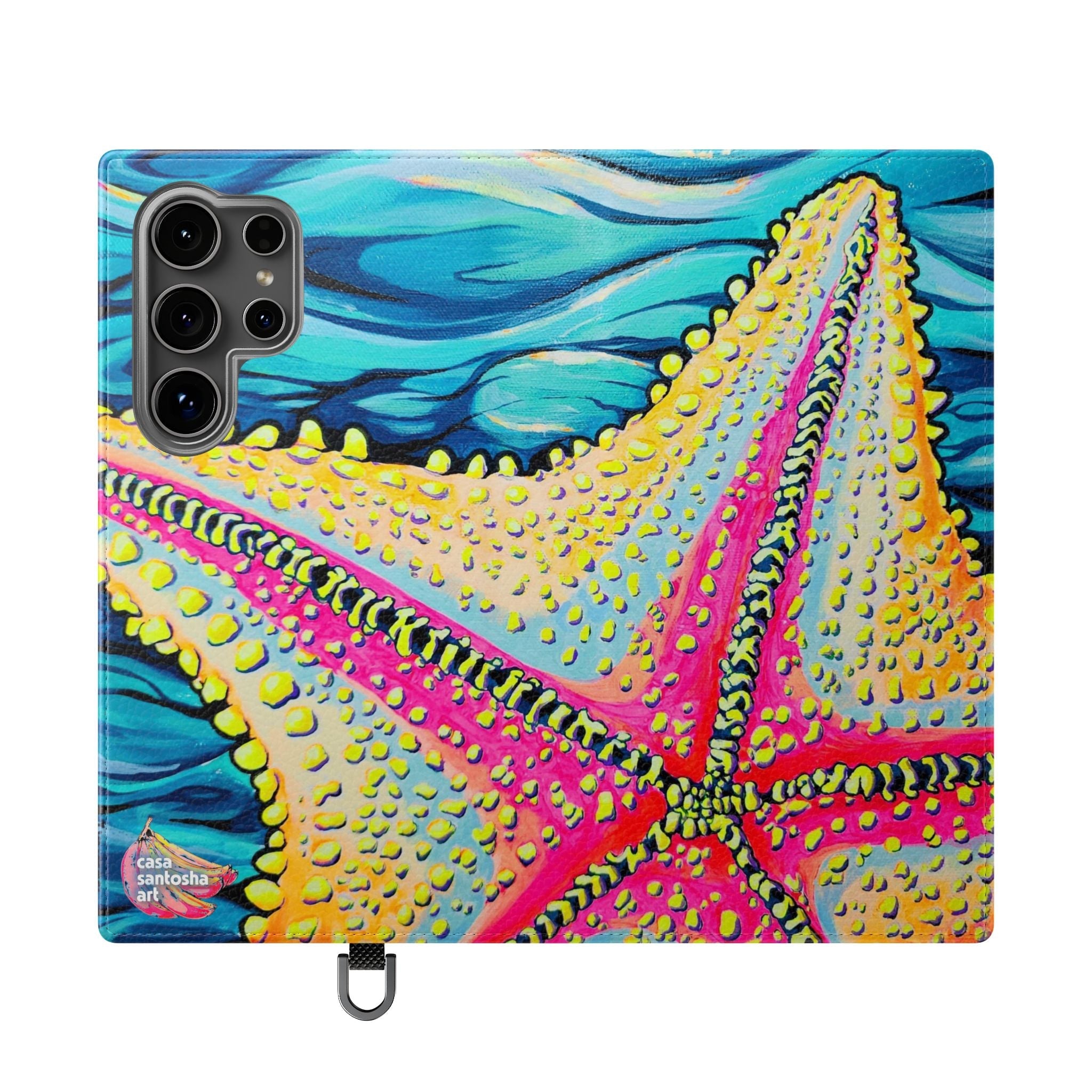 Starfish Beach Bocas Flip Phone Case – Wallet Cover with Card Slots
