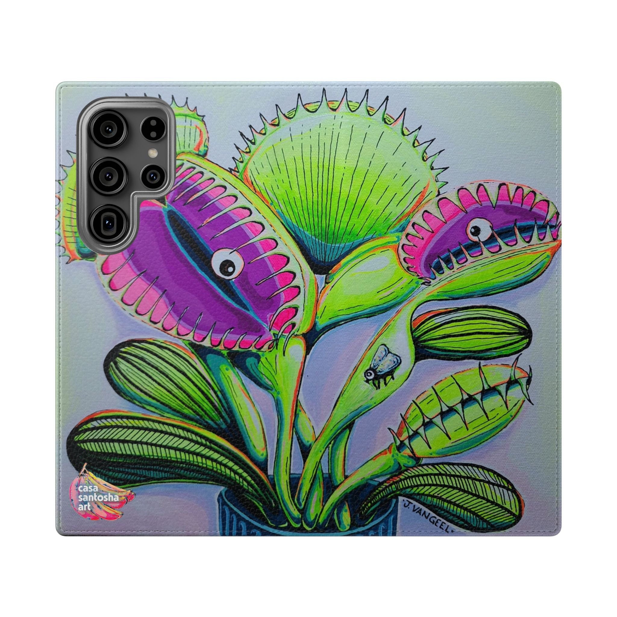Cyclops Venus Fly Trap Flip Phone Case – Wallet Cover with Card Slots