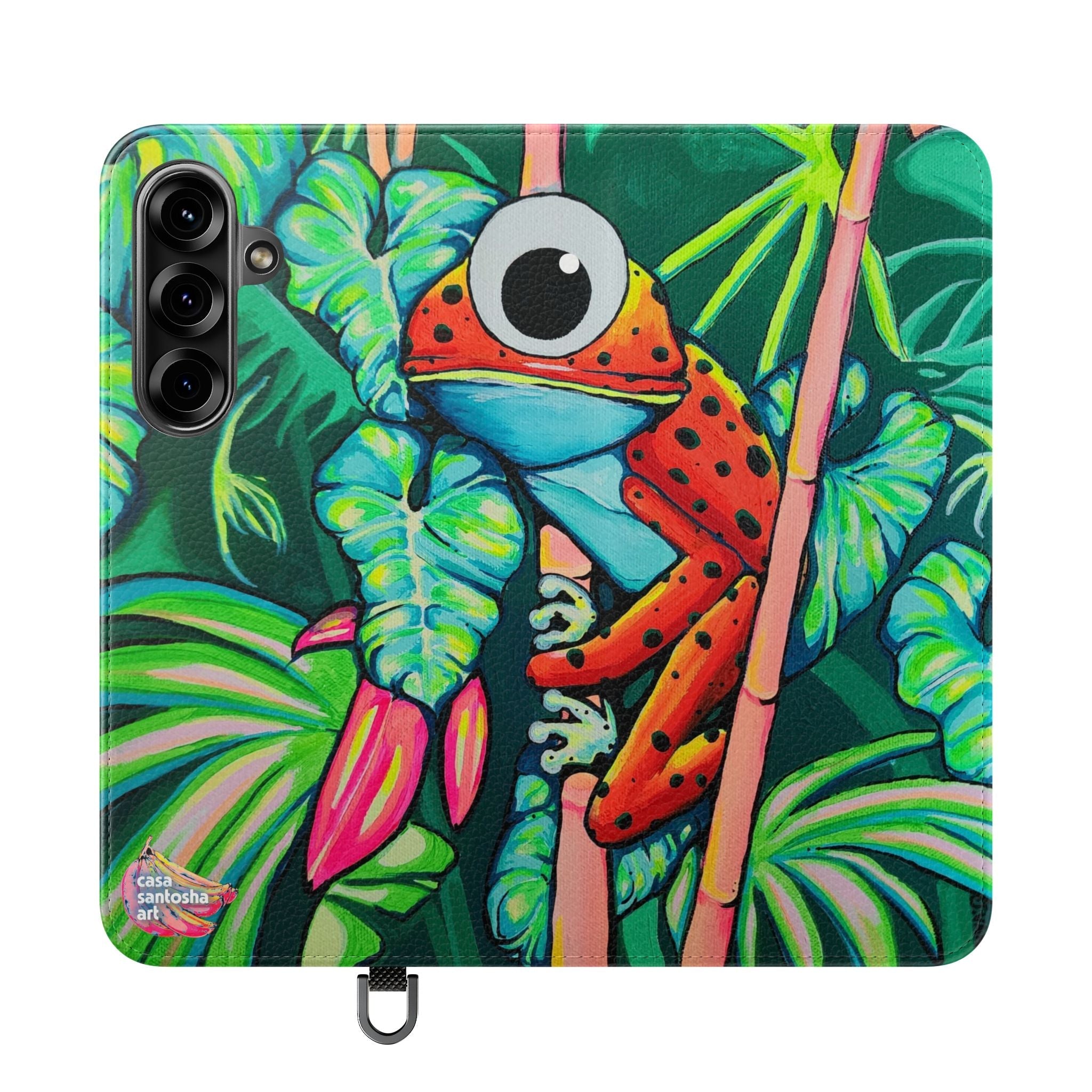 Cyclops Red Frog Flip Phone Case – Wallet Cover with Card Slots
