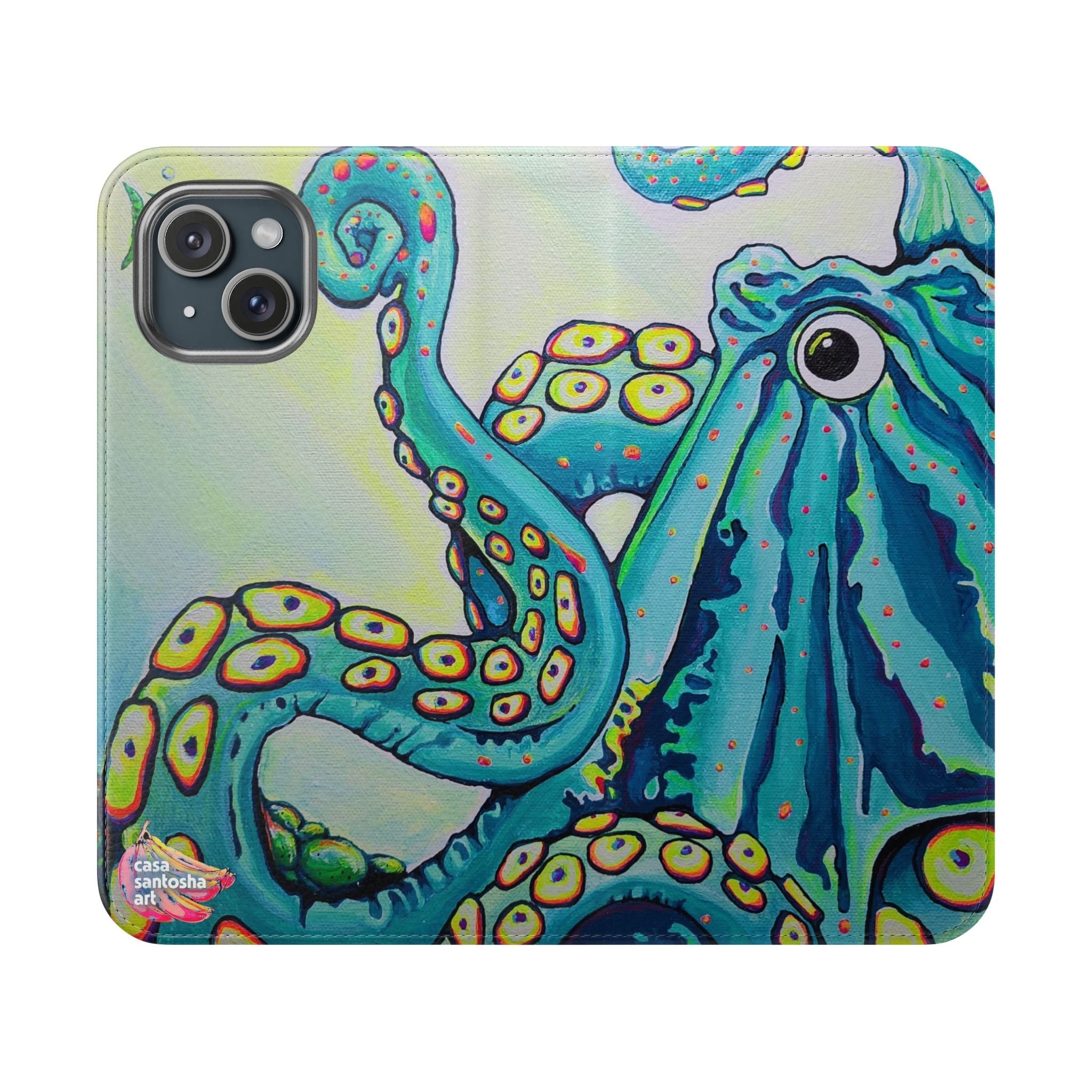 Cyclops Octopus Flip Phone Case – Wallet Cover with Card Slots