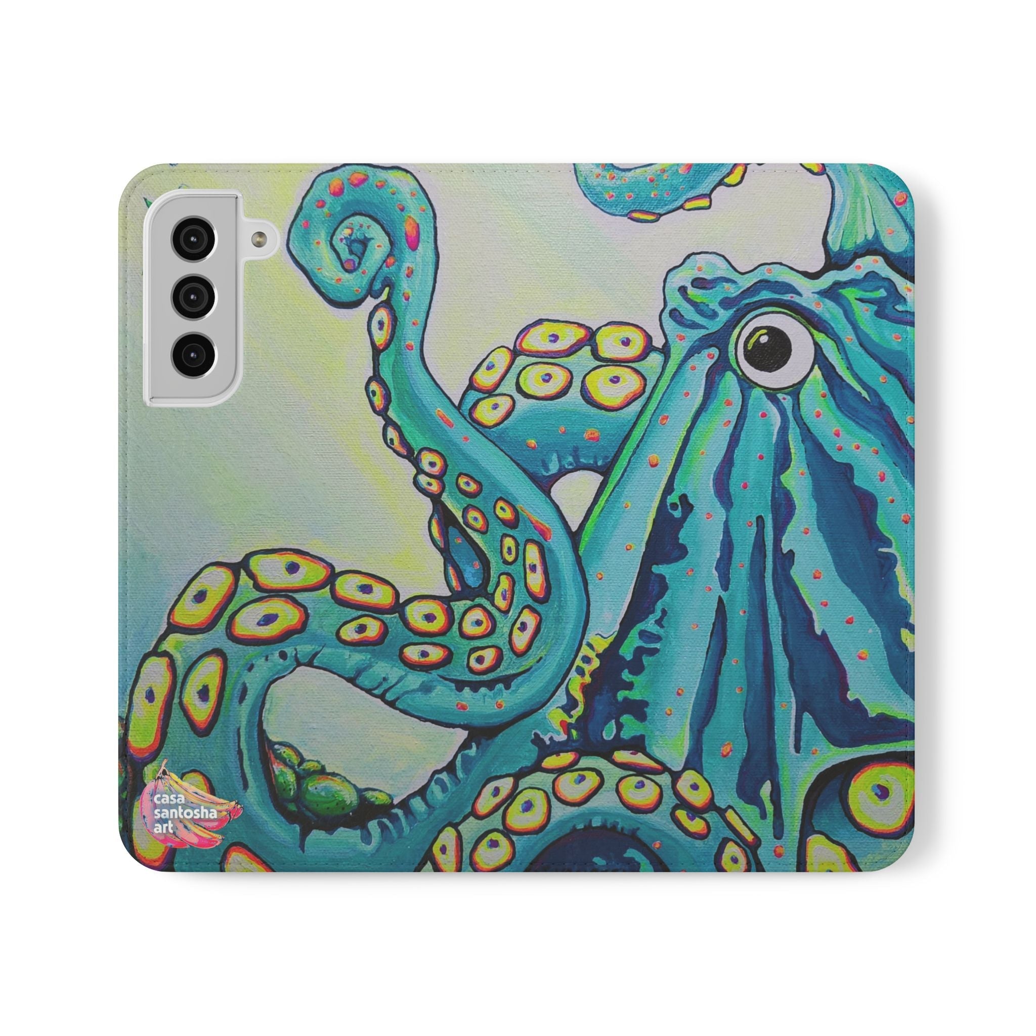 Cyclops Octopus Flip Phone Case – Wallet Cover with Card Slots