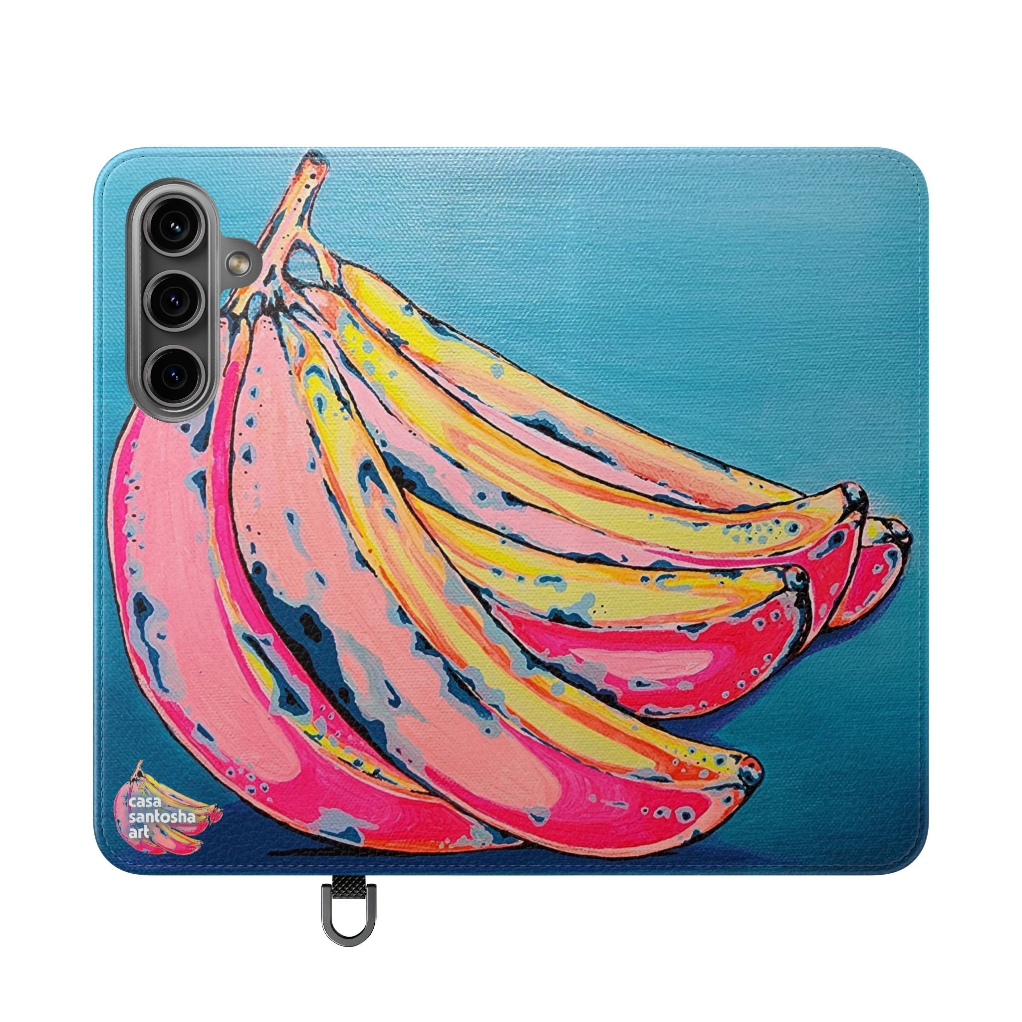 Neon Bananas Flip Phone Case – Wallet Cover with Card Slots