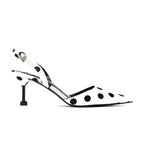 Pointed Toe Polka Dot Slingback Heels