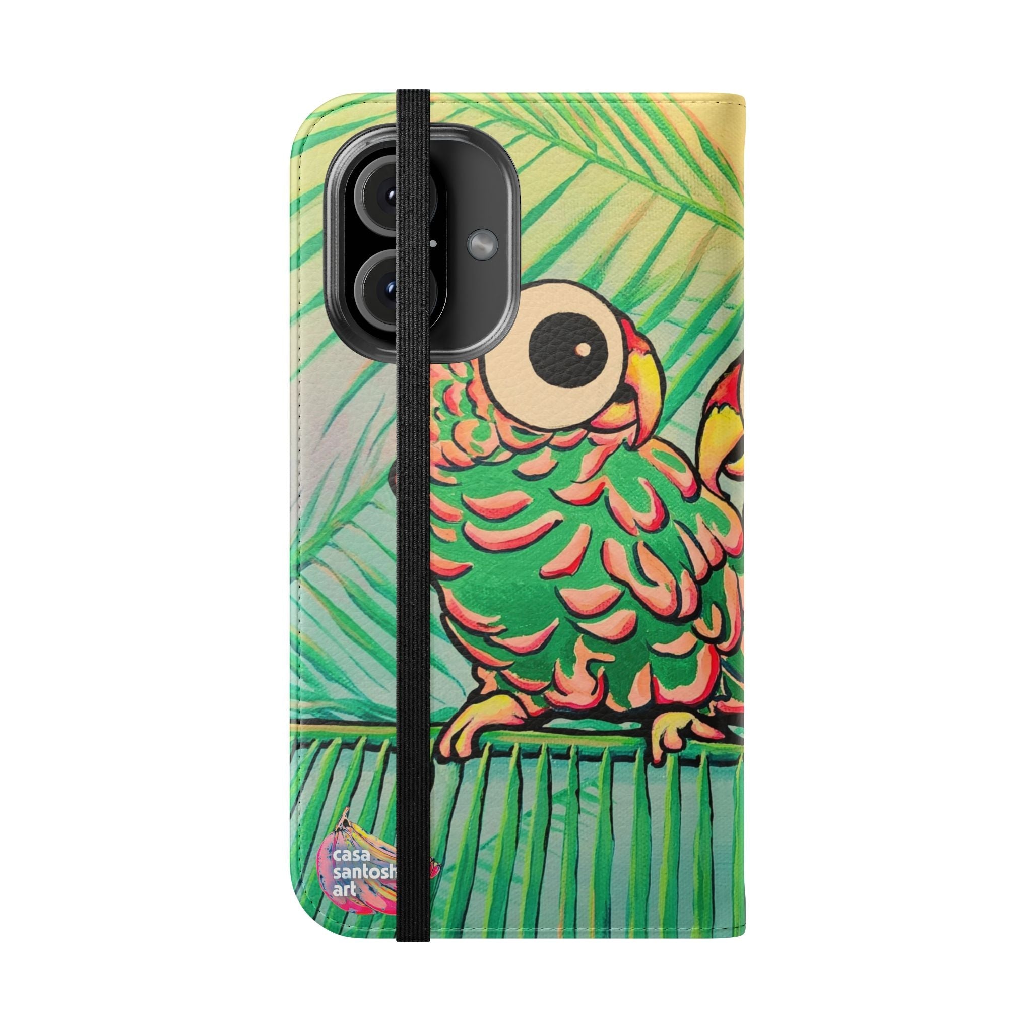 Chatty Cyclops Parrots Flip Phone Case – Wallet Cover with Card Slots