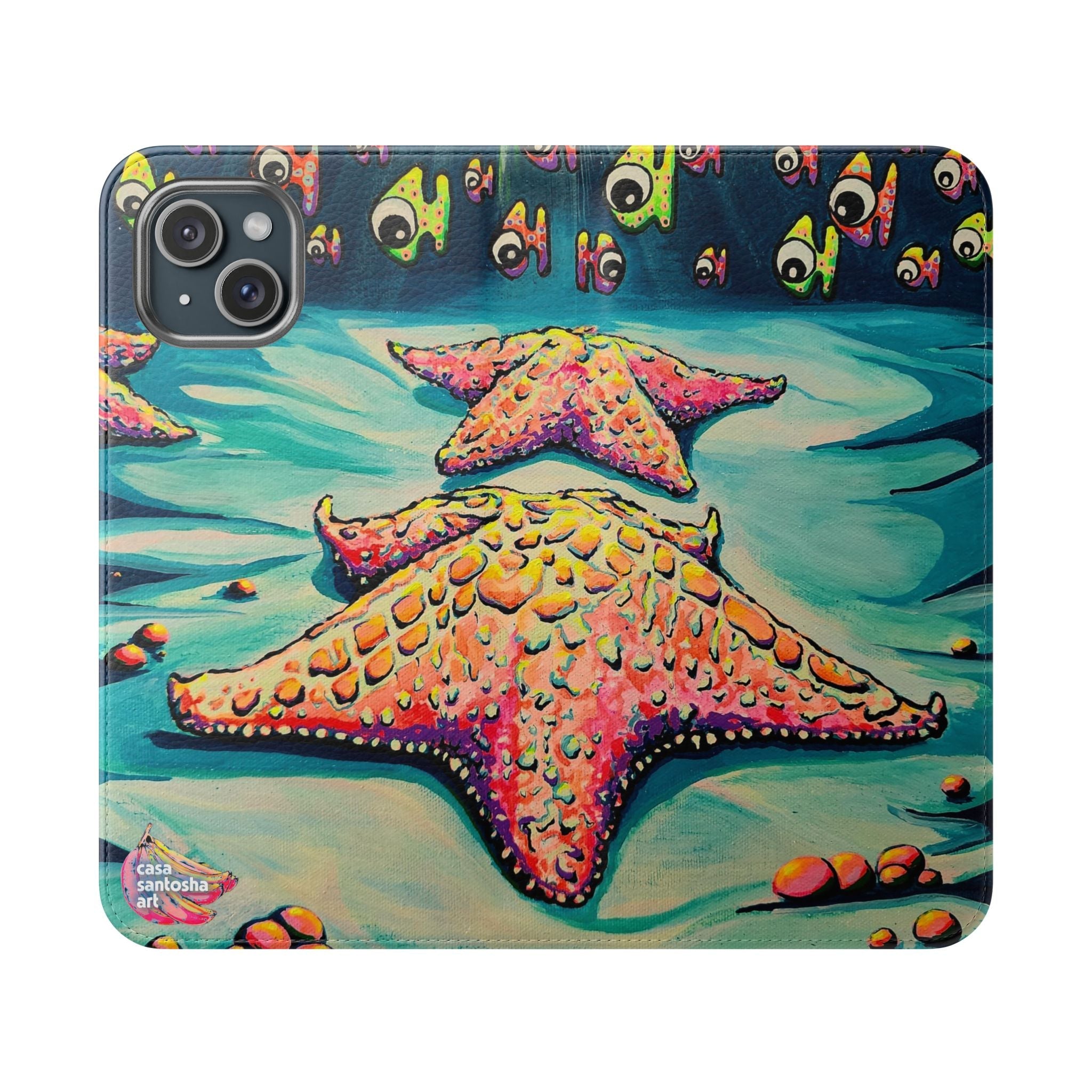 Cyclops Starfish Flip Phone Case – Wallet Cover with Card Slots