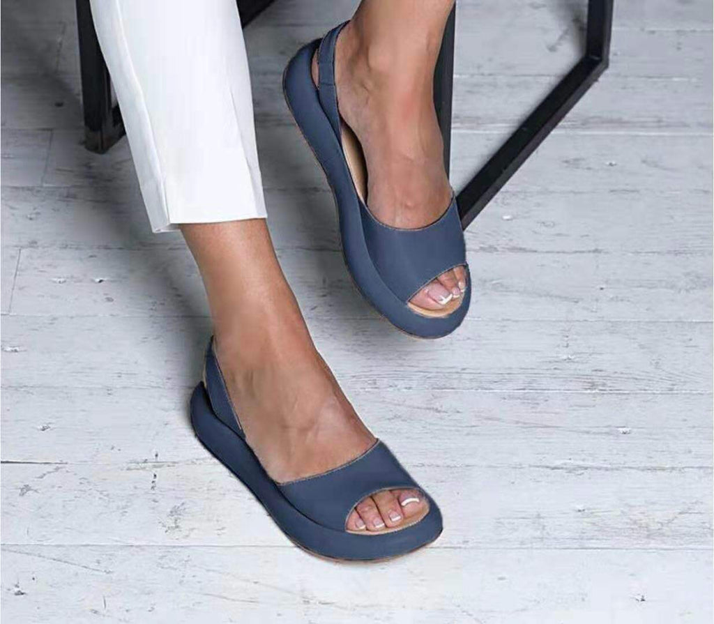 Fish Mouth Sling Back Flat Sandals