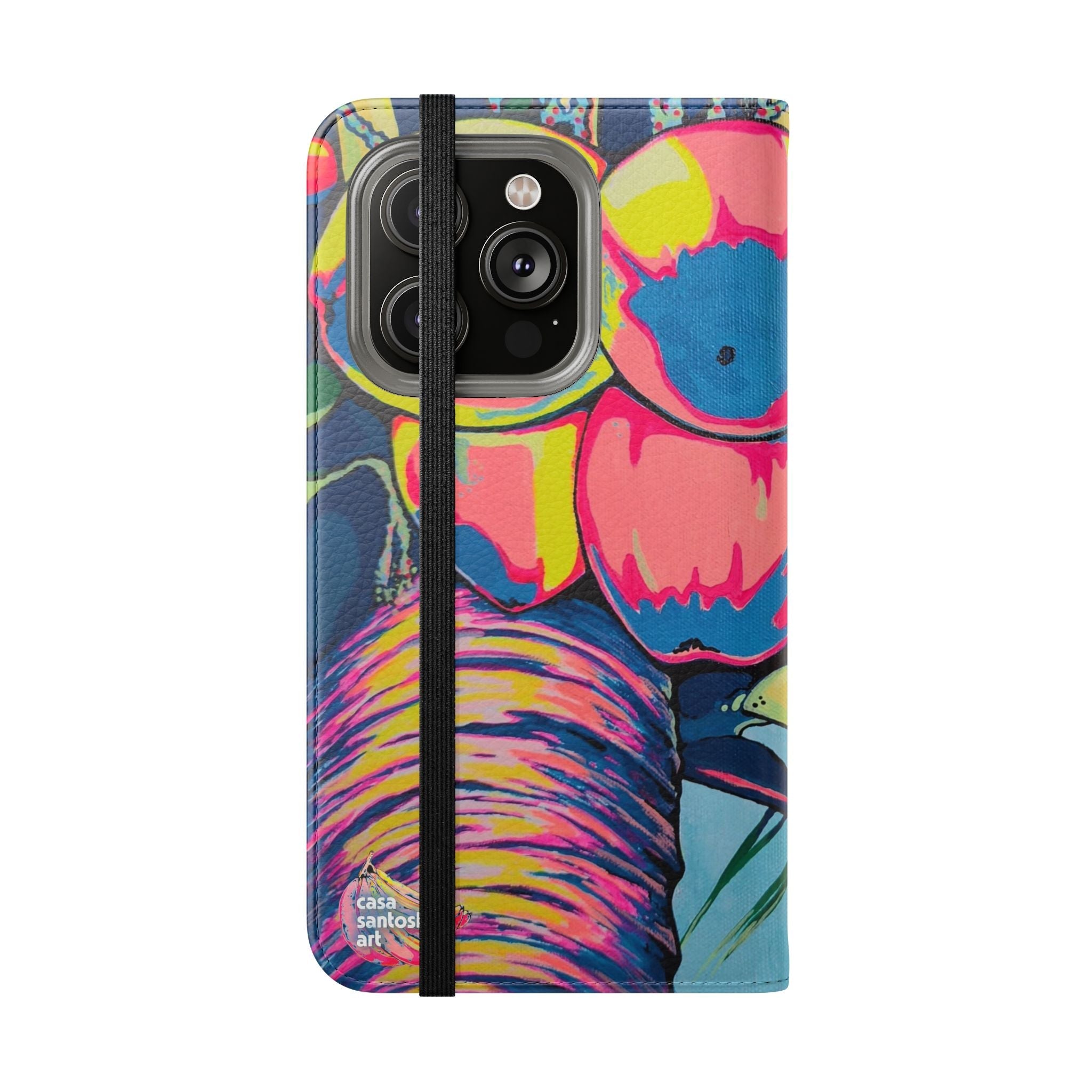 Neon Coconuts Flip Phone Case – Wallet Cover with Card Slots
