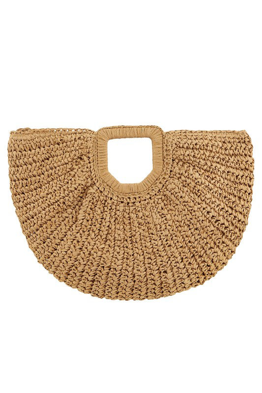 Round Shape Straw Tote Bag