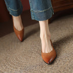Retro Rub Pointed Toe Flats