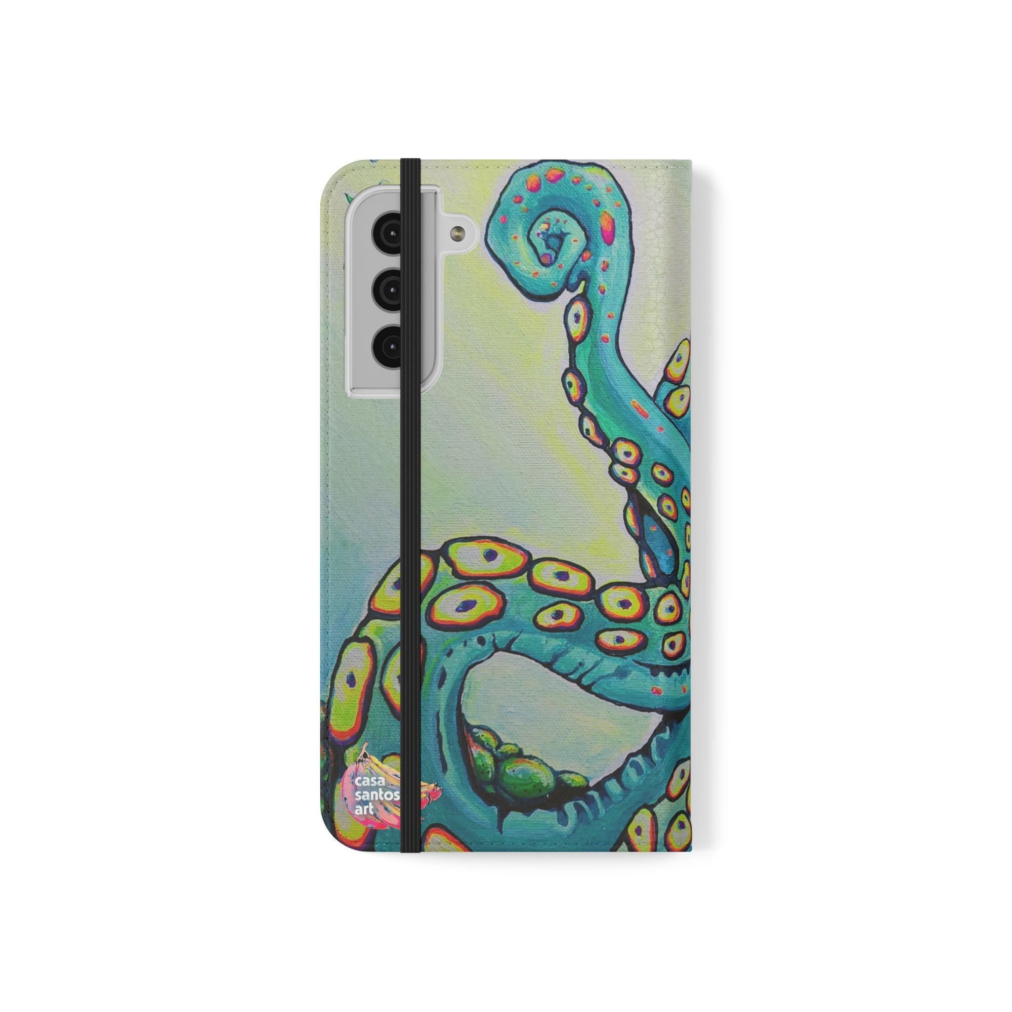 Cyclops Octopus Flip Phone Case – Wallet Cover with Card Slots