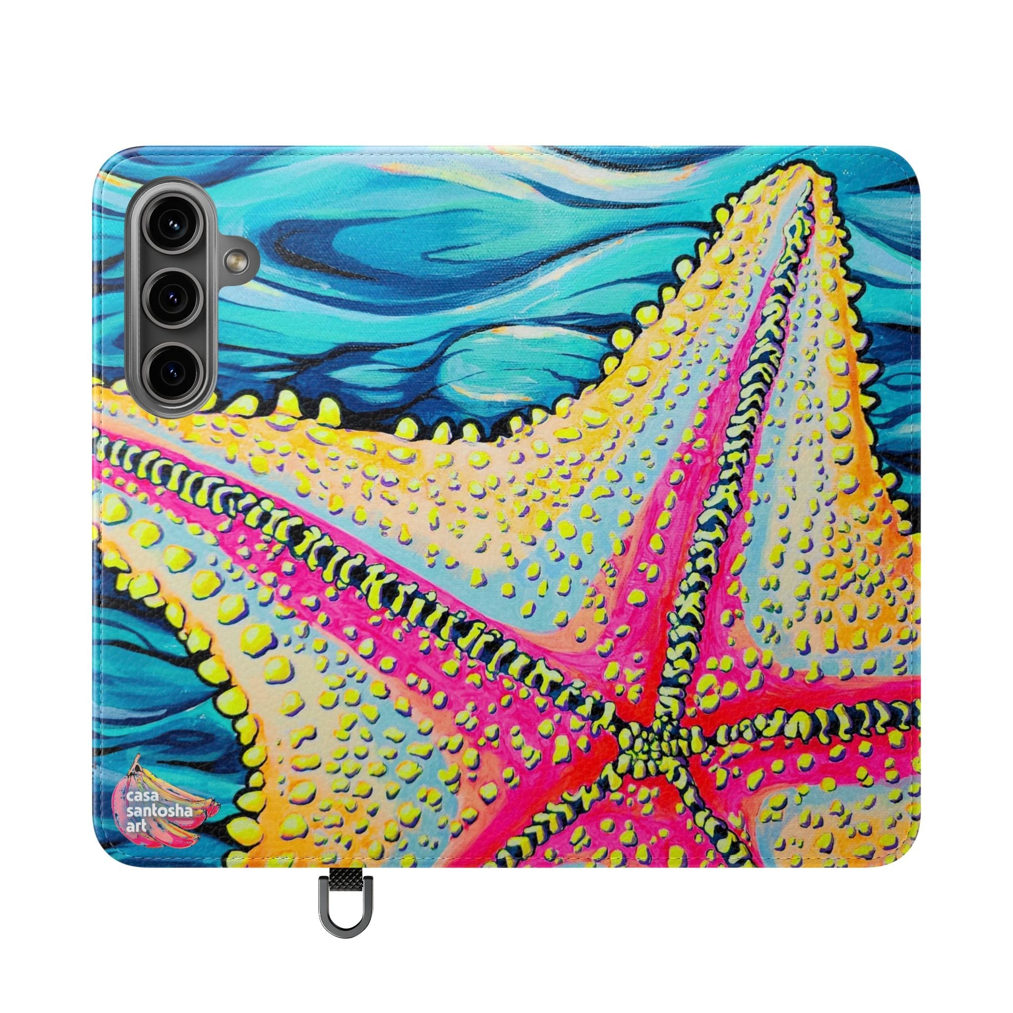 Starfish Beach Bocas Flip Phone Case – Wallet Cover with Card Slots