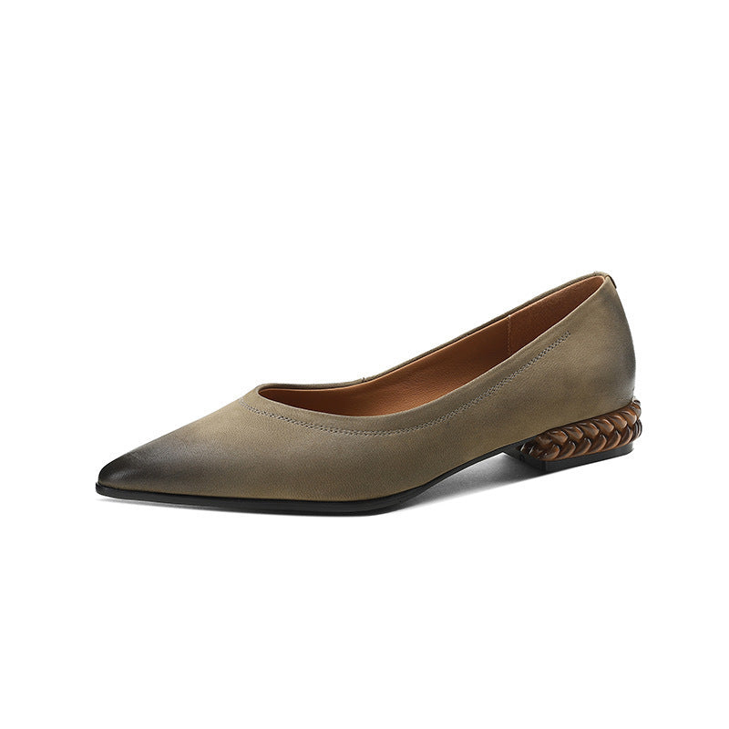 Retro Rub Pointed Toe Flats