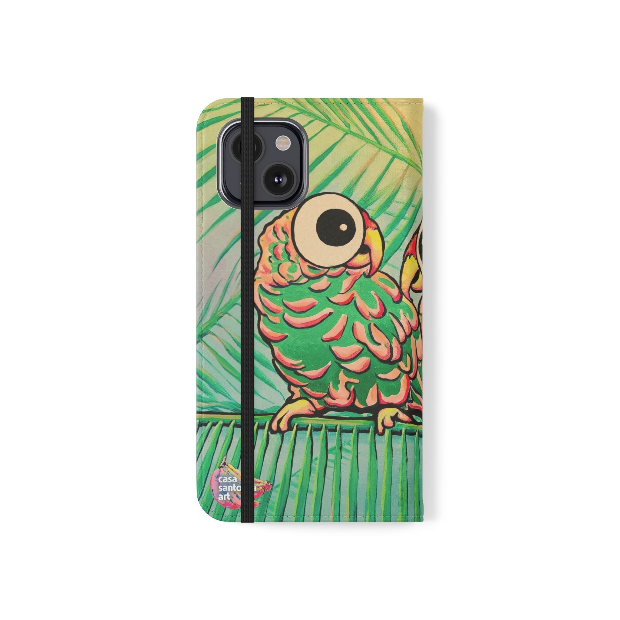Chatty Cyclops Parrots Flip Phone Case – Wallet Cover with Card Slots