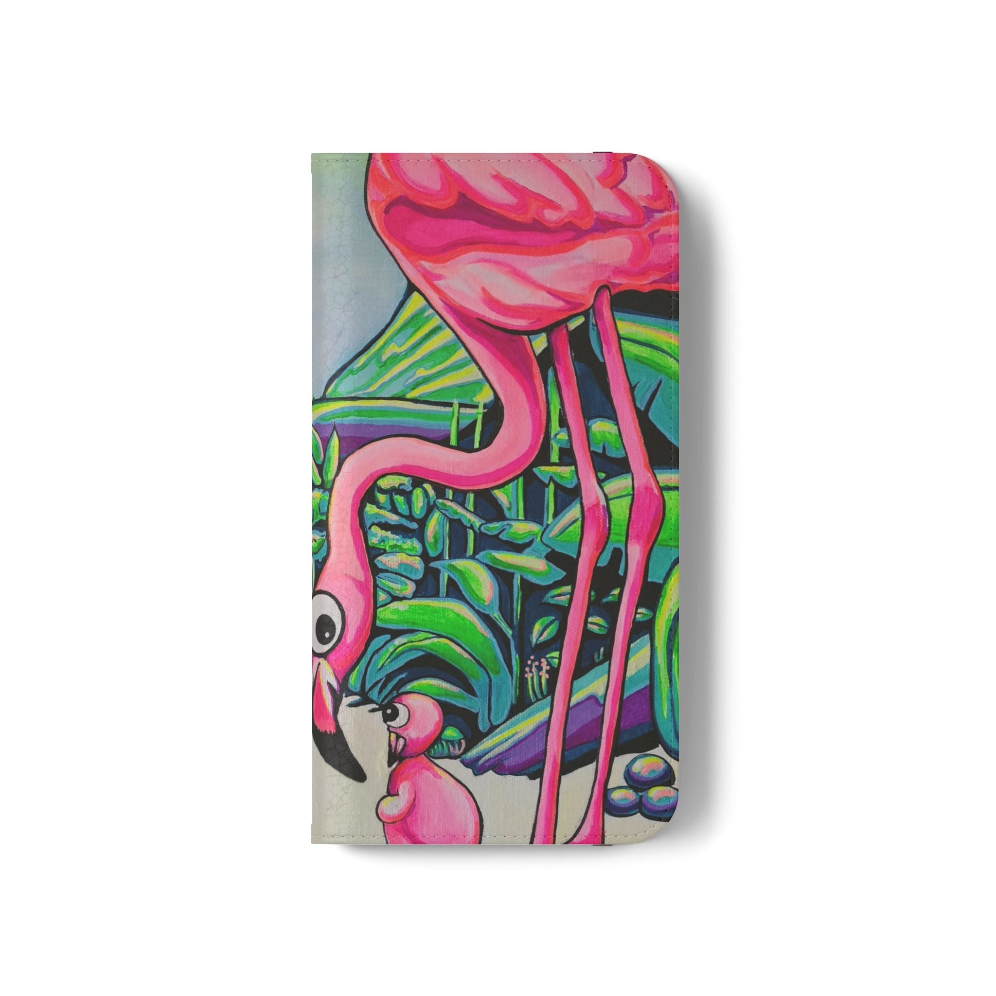 Cyclops Flamingo Family Flip Phone Case – Wallet Cover with Card Slots