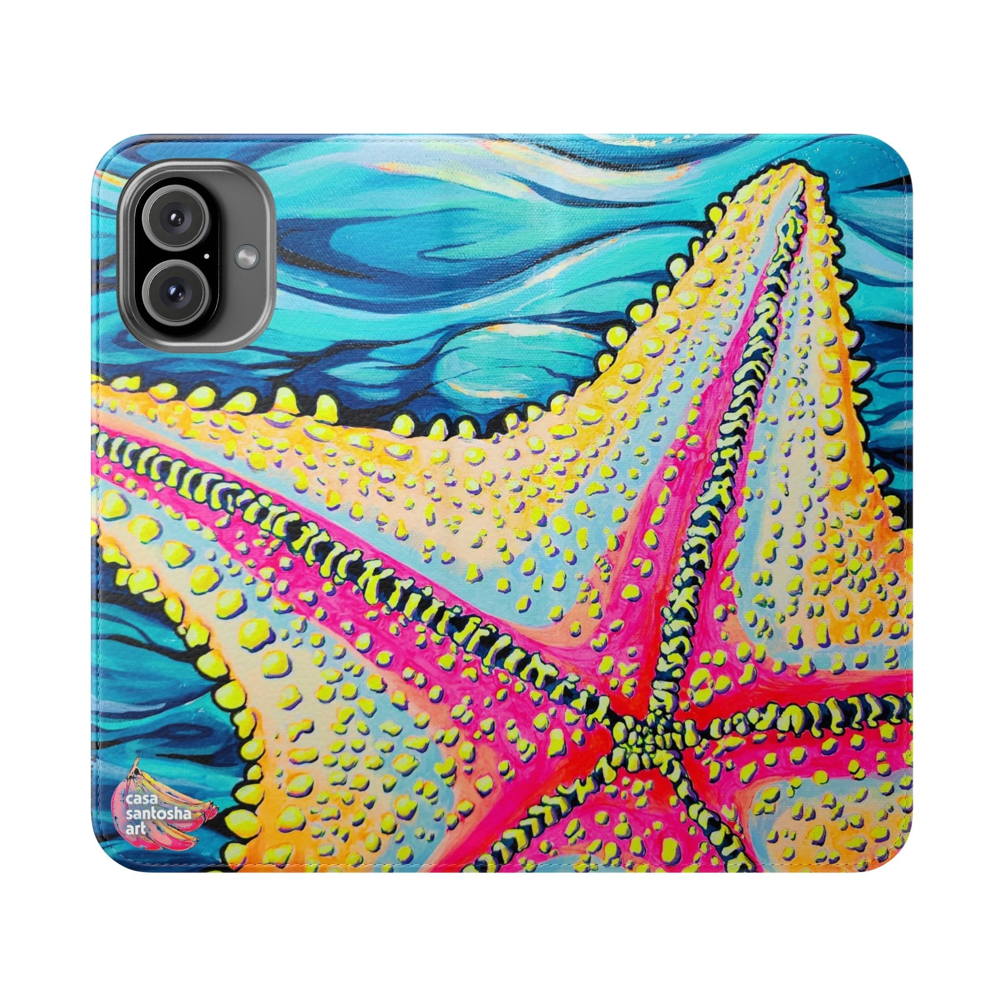 Starfish Beach Bocas Flip Phone Case – Wallet Cover with Card Slots