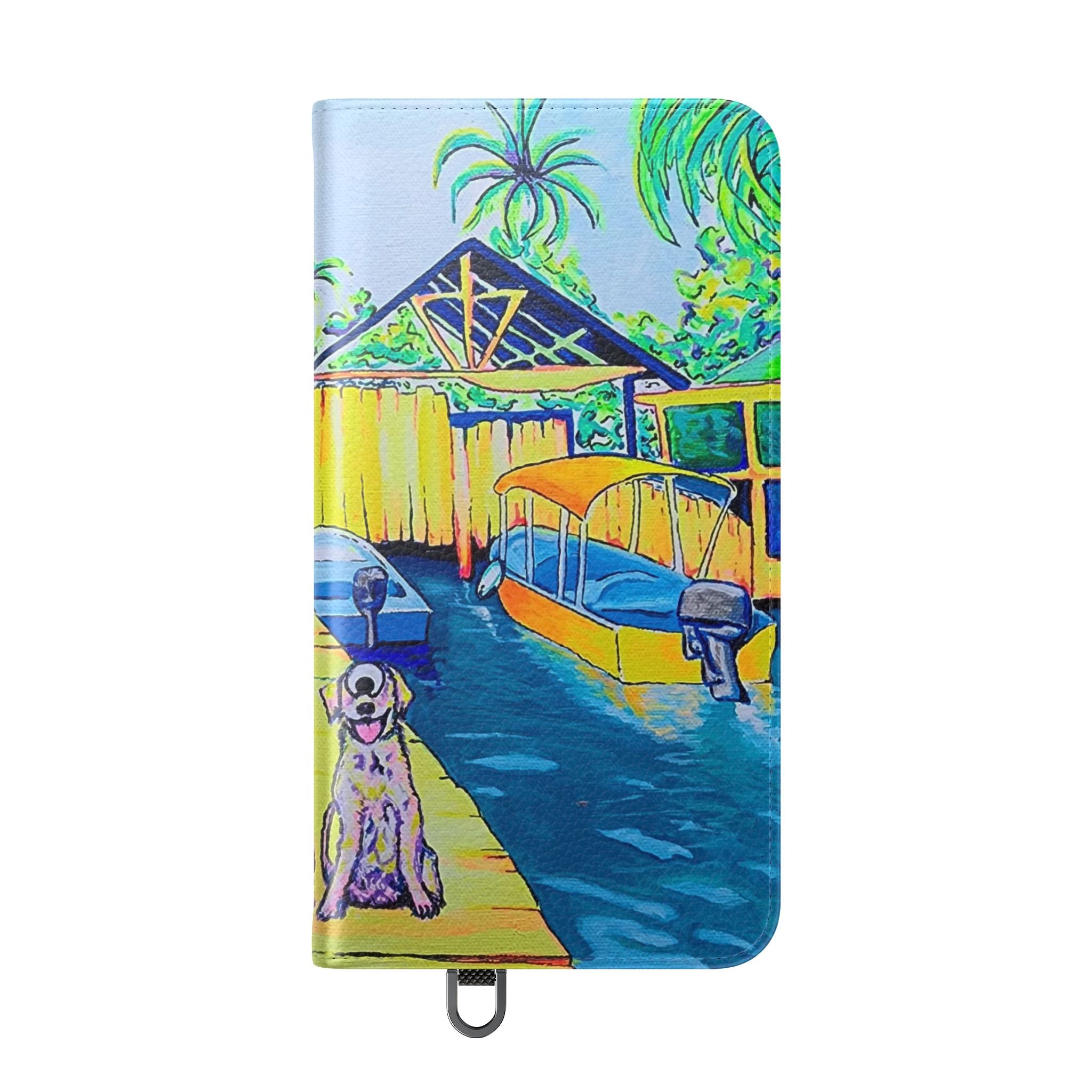 Cyclops Cat and Dog in Bocas Flip Phone Case – Wallet Cover with Card Slots