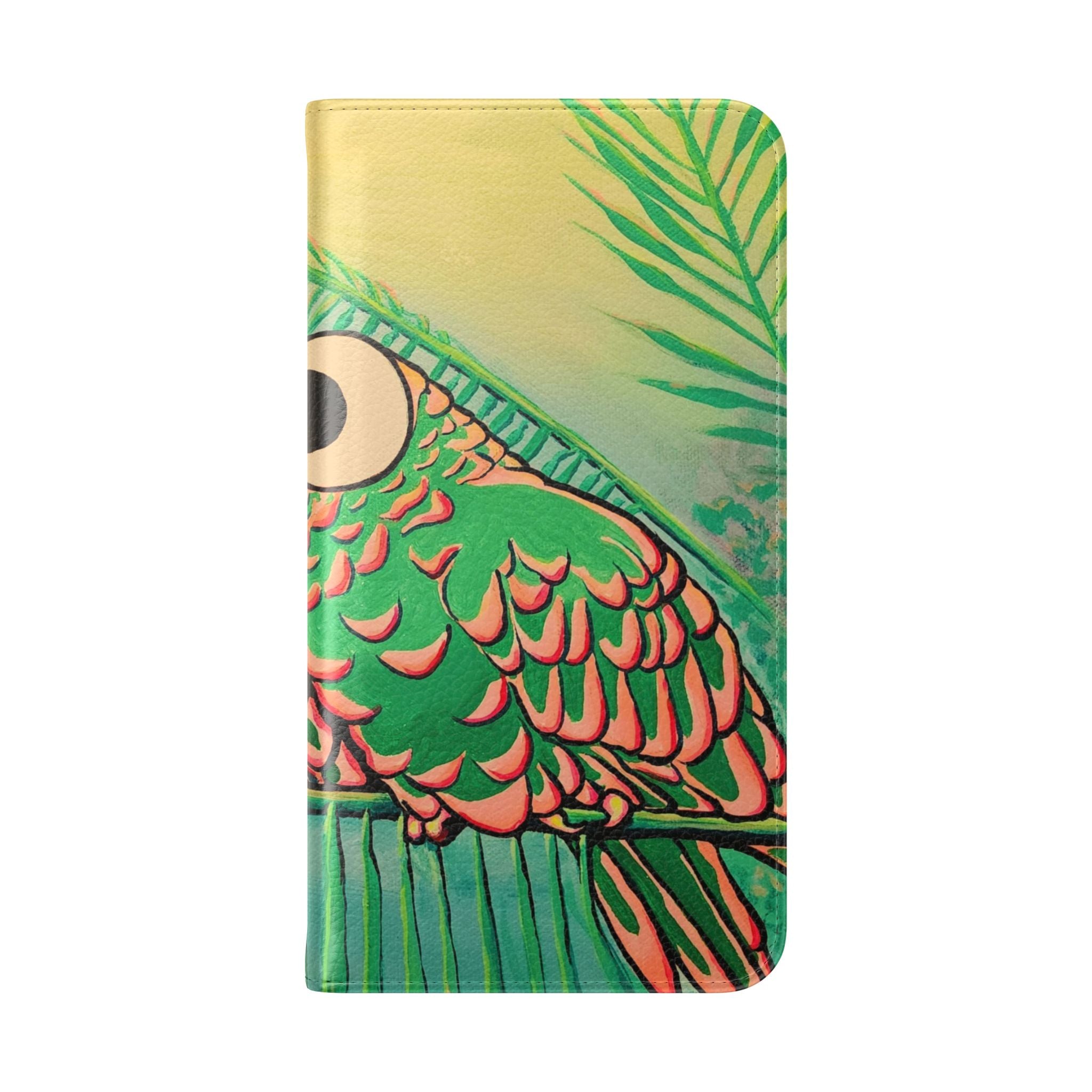 Chatty Cyclops Parrots Flip Phone Case – Wallet Cover with Card Slots
