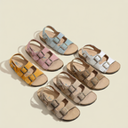 Leather Velcro Closure Sandals