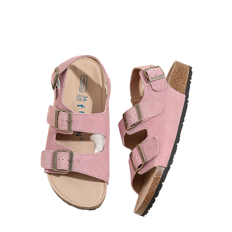 Leather Velcro Closure Sandals
