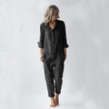 Classic Long Sleeve Jumpsuit with Pockets