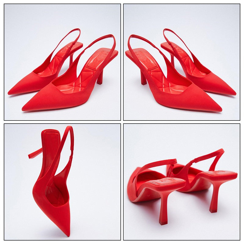 Thin Heel Sling Back Pumps