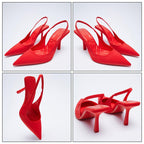 Thin Heel Sling Back Pumps