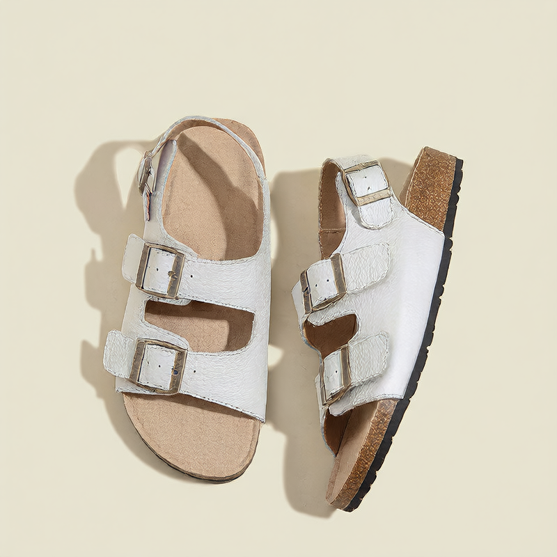Leather Velcro Closure Sandals