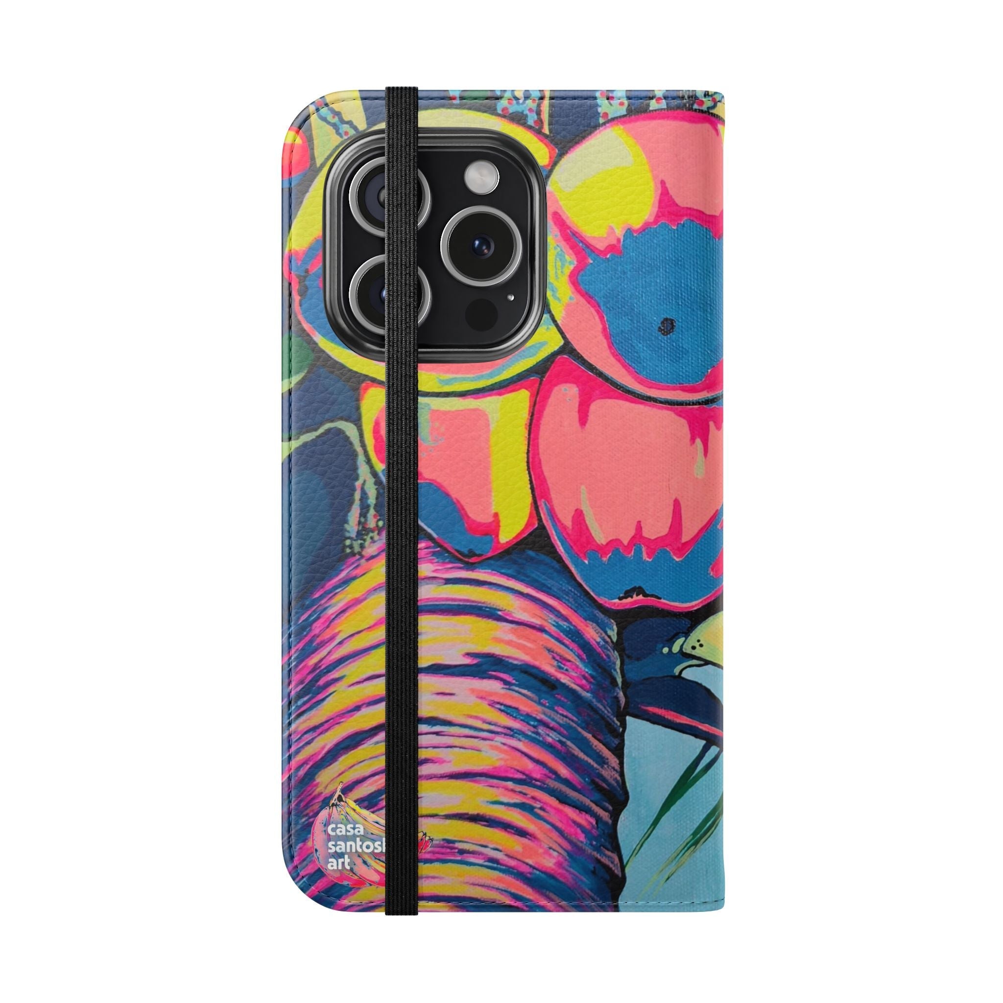 Neon Coconuts Flip Phone Case – Wallet Cover with Card Slots