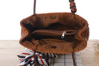 Beaded Shoulder Strap Seaside Straw Bag