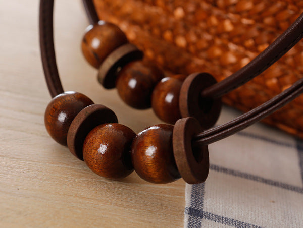 Beaded Shoulder Strap Seaside Straw Bag