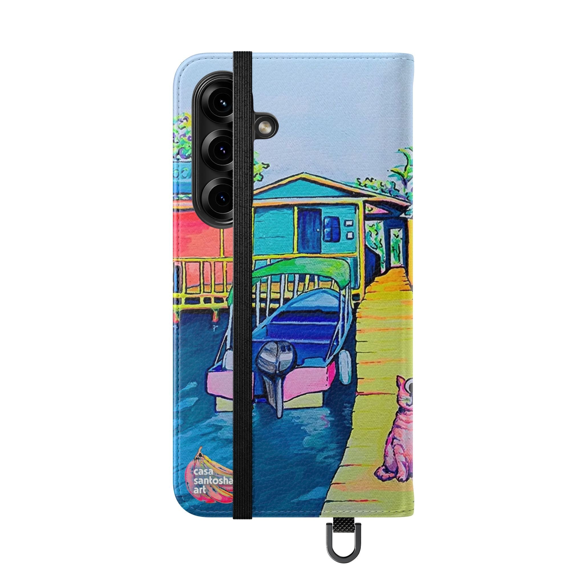 Cyclops Cat and Dog in Bocas Flip Phone Case – Wallet Cover with Card Slots